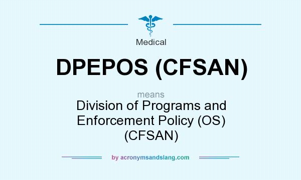 What does DPEPOS (CFSAN) mean? It stands for Division of Programs and Enforcement Policy (OS) (CFSAN)
