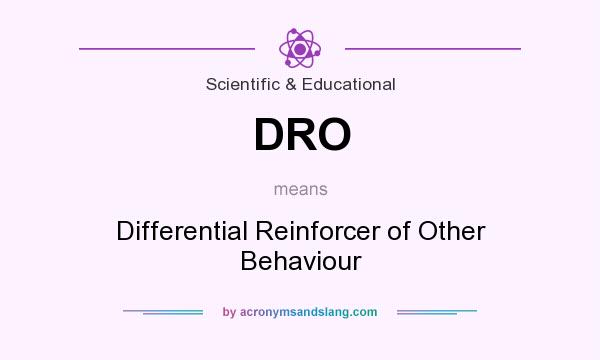 What does DRO mean? It stands for Differential Reinforcer of Other Behaviour