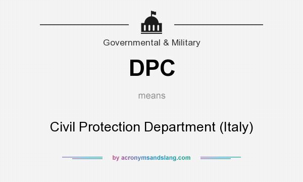 What does DPC mean? It stands for Civil Protection Department (Italy)