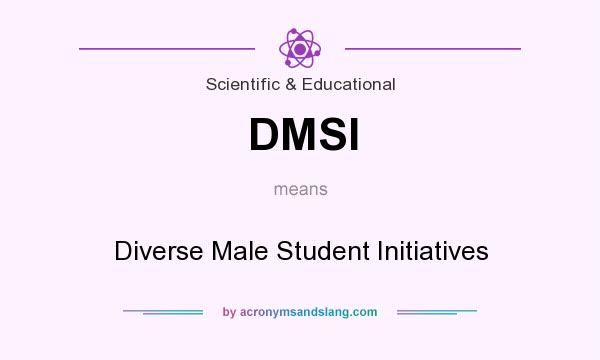 What does DMSI mean? It stands for Diverse Male Student Initiatives