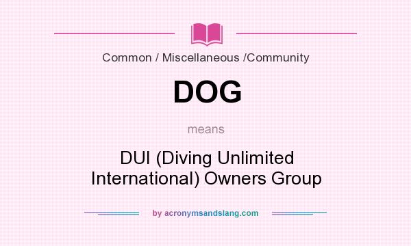 What does DOG mean? It stands for DUI (Diving Unlimited International) Owners Group