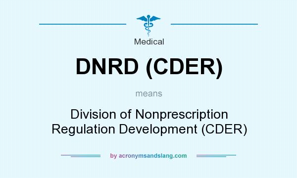 What does DNRD (CDER) mean? It stands for Division of Nonprescription Regulation Development (CDER)