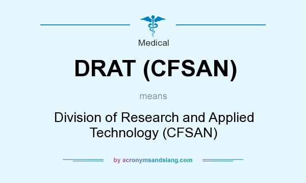 What does DRAT (CFSAN) mean? It stands for Division of Research and Applied Technology (CFSAN)