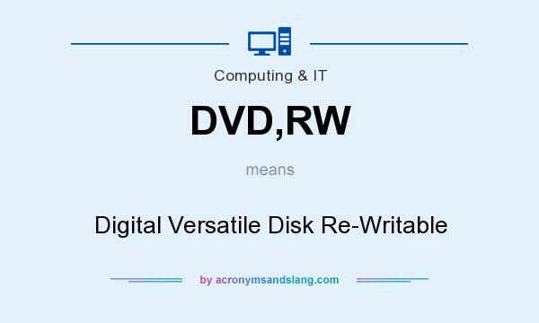 What does DVD,RW mean? It stands for Digital Versatile Disk Re-Writable