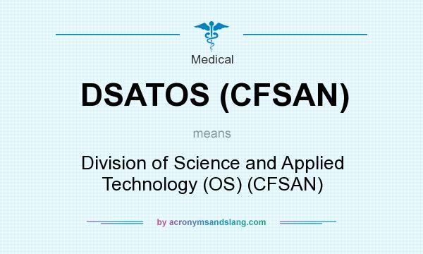 What does DSATOS (CFSAN) mean? It stands for Division of Science and Applied Technology (OS) (CFSAN)