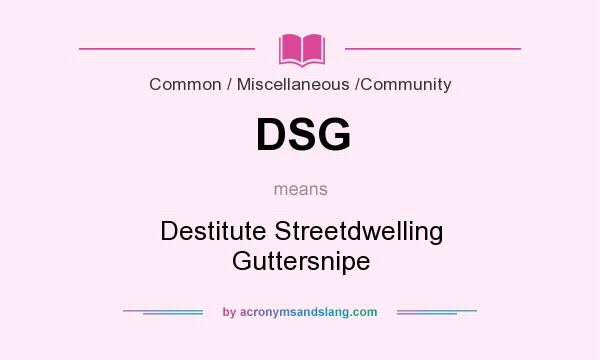 What does DSG mean? It stands for Destitute Streetdwelling Guttersnipe