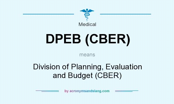 What does DPEB (CBER) mean? It stands for Division of Planning, Evaluation and Budget (CBER)