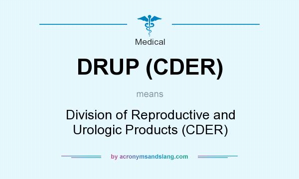 What does DRUP (CDER) mean? It stands for Division of Reproductive and Urologic Products (CDER)
