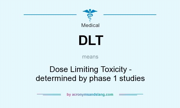 What does DLT mean? It stands for Dose Limiting Toxicity - determined by phase 1 studies
