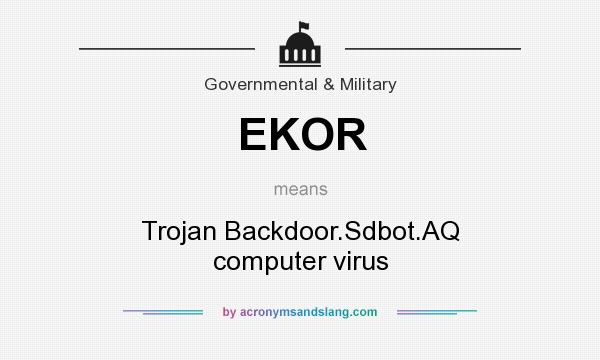 What does EKOR mean? It stands for Trojan Backdoor.Sdbot.AQ computer virus
