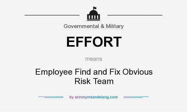 What does EFFORT mean? It stands for Employee Find and Fix Obvious Risk Team