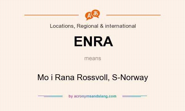 What does ENRA mean? It stands for Mo i Rana Rossvoll, S-Norway