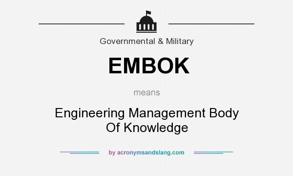 What does EMBOK mean? It stands for Engineering Management Body Of Knowledge