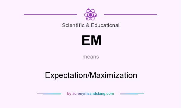 What does EM mean? It stands for Expectation/Maximization
