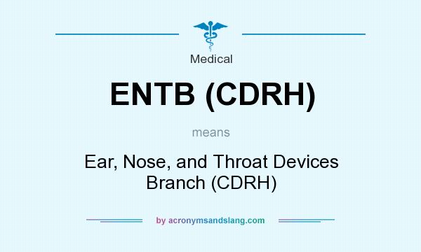 What does ENTB (CDRH) mean? It stands for Ear, Nose, and Throat Devices Branch (CDRH)