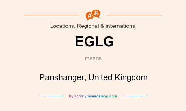 What does EGLG mean? It stands for Panshanger, United Kingdom