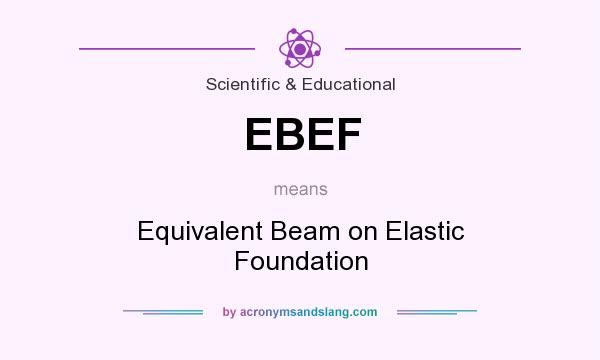 What does EBEF mean? It stands for Equivalent Beam on Elastic Foundation