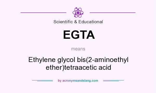 What does EGTA mean? It stands for Ethylene glycol bis(2-aminoethyl ether)tetraacetic acid