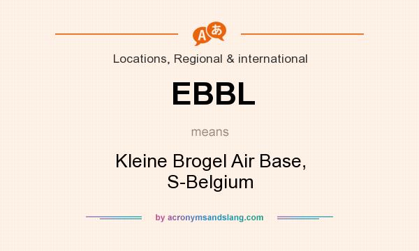 What does EBBL mean? It stands for Kleine Brogel Air Base, S-Belgium