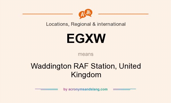 What does EGXW mean? It stands for Waddington RAF Station, United Kingdom
