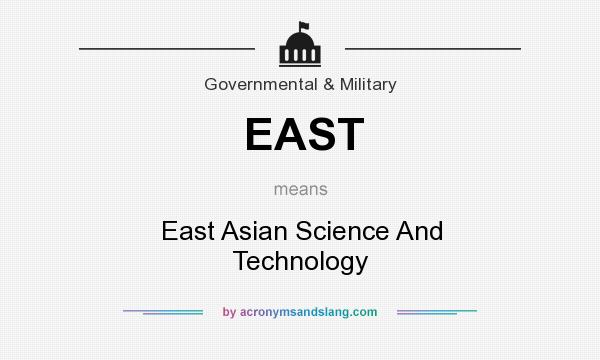 What does EAST mean? It stands for East Asian Science And Technology