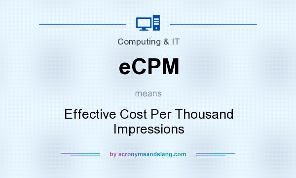 What does eCPM mean? It stands for Effective Cost Per Thousand Impressions