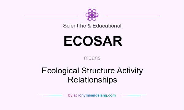 What does ECOSAR mean? It stands for Ecological Structure Activity Relationships