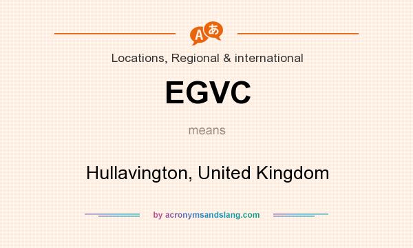 What does EGVC mean? It stands for Hullavington, United Kingdom