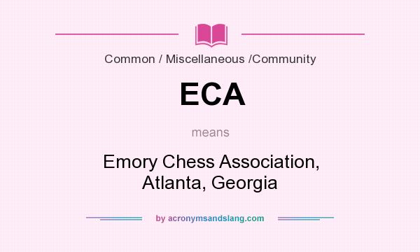 What does ECA mean? It stands for Emory Chess Association, Atlanta, Georgia