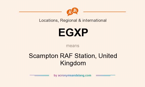 What does EGXP mean? It stands for Scampton RAF Station, United Kingdom