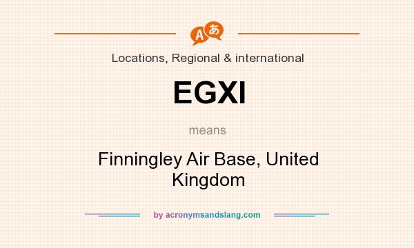 What does EGXI mean? It stands for Finningley Air Base, United Kingdom