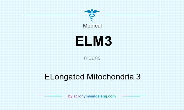 What does ELM3 mean? It stands for ELongated Mitochondria 3