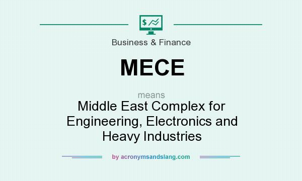 What does MECE mean? It stands for Middle East Complex for Engineering, Electronics and Heavy Industries