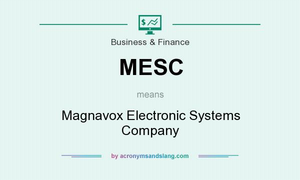 What does MESC mean? It stands for Magnavox Electronic Systems Company