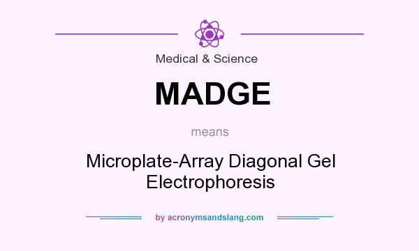 What does MADGE mean? It stands for Microplate-Array Diagonal Gel Electrophoresis
