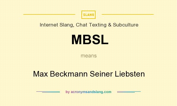 What does MBSL mean? It stands for Max Beckmann Seiner Liebsten