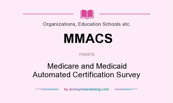 What does MMACS mean? It stands for Medicare and Medicaid Automated Certification Survey
