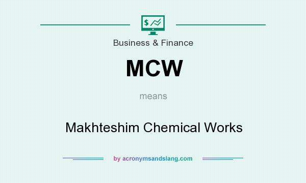 What does MCW mean? It stands for Makhteshim Chemical Works