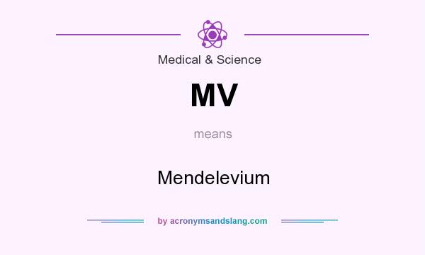 What does MV mean? It stands for Mendelevium