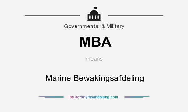 What does MBA mean? It stands for Marine Bewakingsafdeling