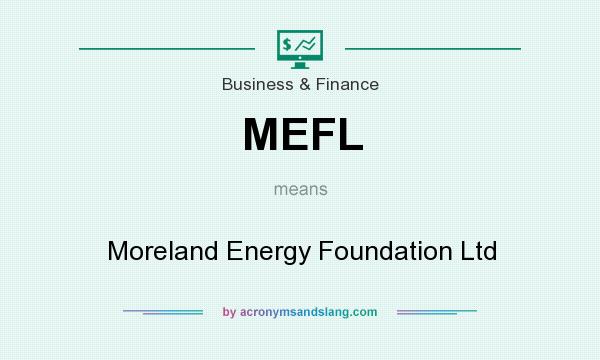 What does MEFL mean? It stands for Moreland Energy Foundation Ltd