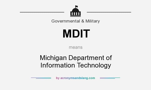 What does MDIT mean? It stands for Michigan Department of Information Technology