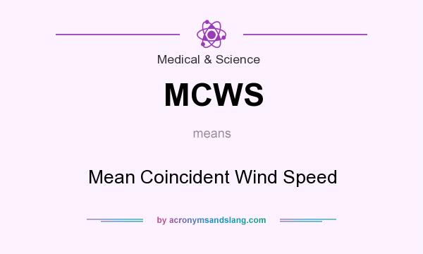 What does MCWS mean? It stands for Mean Coincident Wind Speed