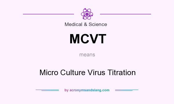 What does MCVT mean? It stands for Micro Culture Virus Titration