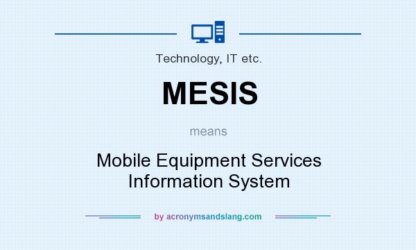 What does MESIS mean? It stands for Mobile Equipment Services Information System