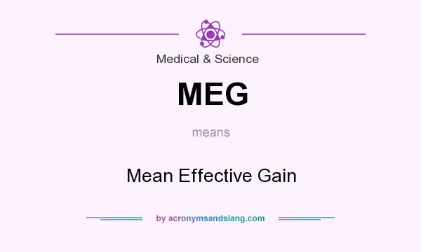 What does MEG mean? It stands for Mean Effective Gain