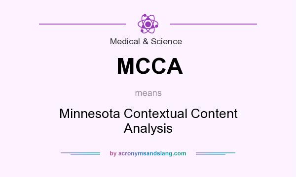 What does MCCA mean? It stands for Minnesota Contextual Content Analysis