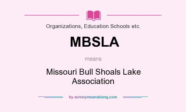 What does MBSLA mean? It stands for Missouri Bull Shoals Lake Association