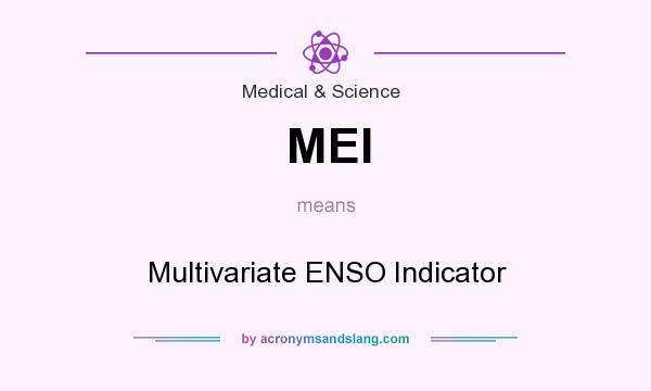 What does MEI mean? It stands for Multivariate ENSO Indicator
