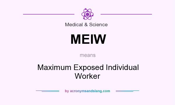 What does MEIW mean? It stands for Maximum Exposed Individual Worker